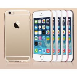   Apple iPhone 6/6S USAMS Slim 2in1 átlátszó szilikon TPU tok színes műanyag kerettel, rózsaszín