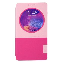   Baseus Unique Leather Samsung Galaxy Note 4 oldalra nyíló tok, rózsaszín