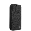 Mercedes-Benz iPhone 12 Mini 5,4" Genuine Leather (MEFLBKP12SDIQBK) eredeti bőr, oldalra nyíló tok, fekete