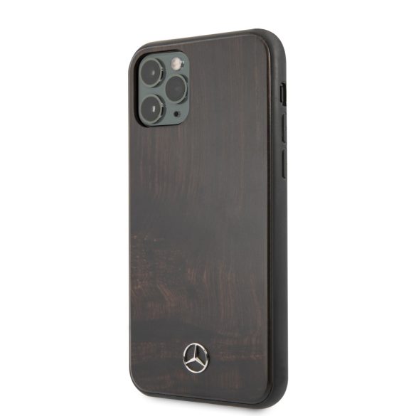 Mercedes-Benz iPhone 11 Pro Wood Line Rosewood (MEHCN58VWOBR) hátlap, tok, barna