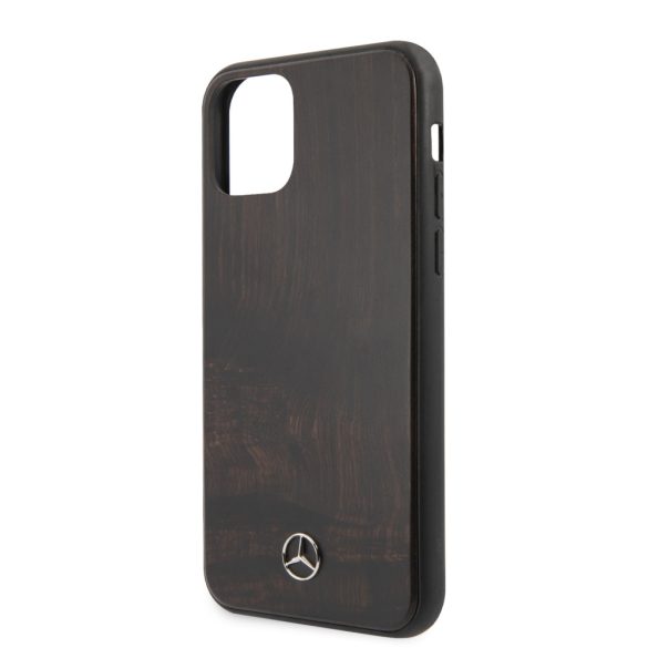 Mercedes-Benz iPhone 11 Pro Wood Line Rosewood (MEHCN58VWOBR) hátlap, tok, barna