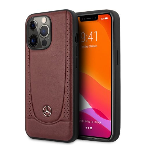 Mercedes-Benz iPhone 13 Pro Urban Line eredeti bőr (MEHCP13LARMRE) hátlap, tok, piros