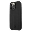 Mercedes-Benz iPhone 13 Pro Genuine Leather Meshed eredeti bőr (MEHCP13LMBLBK) hátlap, tok, fekete