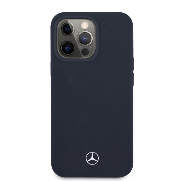 Mercedes-Benz iPhone 13 Pro Silicone Microfiber (MEHCP13LSILNA) hátlap, tok, sötétkét