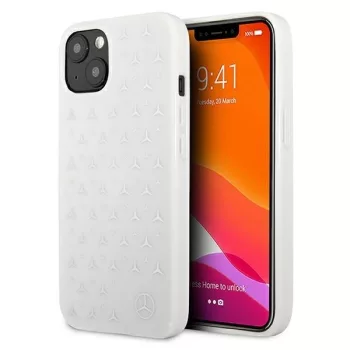   Mercedes MEHCP13MPSQRE iPhone 13 6,1" hátlap, tok Leather Stars Pattern, piros