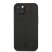 Mercedes-Benz iPhone 13 Mini Genuine Leather Meshed eredeti bőr (MEHCP13SMBLBK) hátlap, tok, fekete