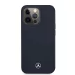 Mercedes-Benz iPhone 13 Pro Max Silicone Microfiber (MEHCP13XSILNA) hátlap, tok, sötétkét