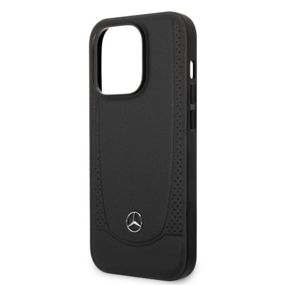 Mercedes iPhone 14 Pro Leather Urban Bengale (MEHCP14LARMBK) hátlap, tok, fekete