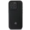Mercedes-Benz iPhone 16 Pro Leather Urban (MEHCP16LARMBK) eredeti bőr, hátlap, tok, fekete