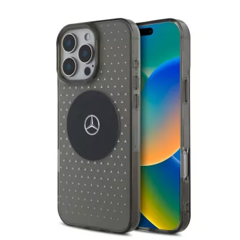   Mercedes-Benz PC/TPU Star Pattern MagSafe Case (MEHMP16X23HCPK) iPhone 16 Pro Max Magsafe kompatibilis, hátlap, tok, fekete