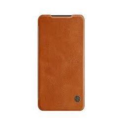   Nillkin Qin Leather Book iPhone 12 Mini oldalra nyíló eredeti bőr tok, barna