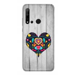   Casegadget Huawei P20 Lite (2019) Black Heart, hátlap, tok, mintás, színes