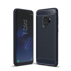   Carbon Case Flexible Samsung Galaxy S9 hátlap, tok, sötétkék