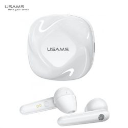   USAMS BHUSD01 Bluetooth headset akkumulátoros töltő tokkal, fehér