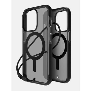   Bodyguardz Ace Pro Magsafe Case iPhone 15 Pro MagSafe hátlap, tok, átlátszó-fekete