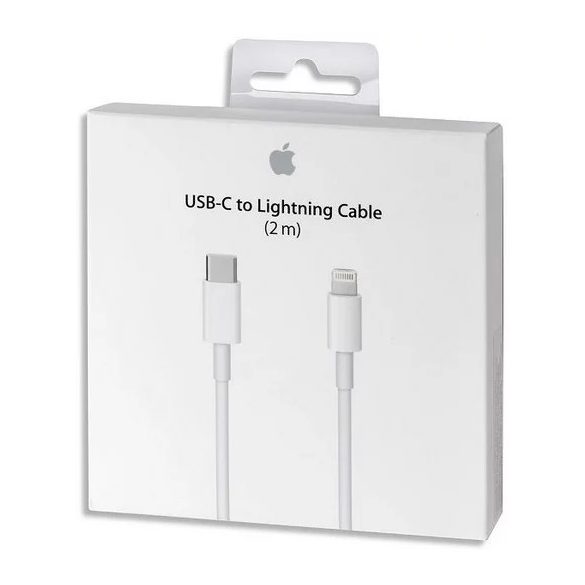 Apple gyári USB-C/lightning kábel MKQ42ZM/A, 2m, (bontott dobozos), fehér