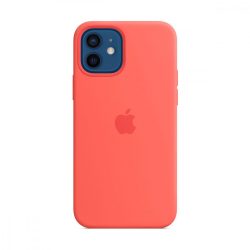   Apple gyári iPhone 12/12 Pro MagSafe kompatibilis szilikon hátlap, tok, rózsaszín