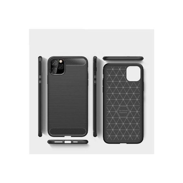 Carbon Case Flexible iPhone 11 Pro Max hátlap, tok, fekete