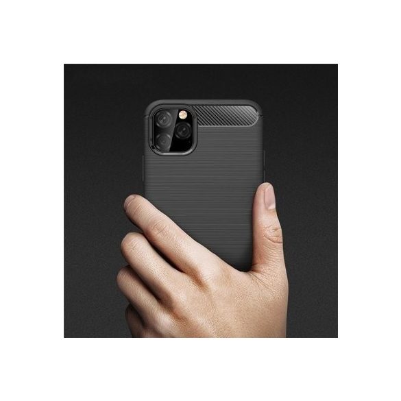 Carbon Case Flexible iPhone 11 Pro Max hátlap, tok, sötétkék