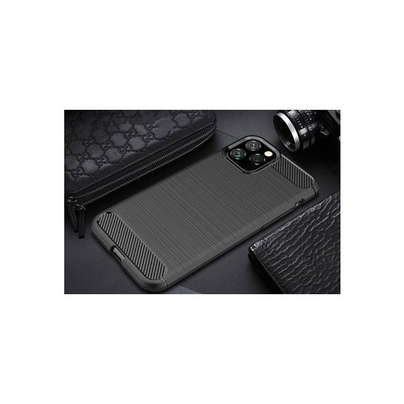 Carbon Case Flexible iPhone 11 Pro Max hátlap, tok, sötétkék