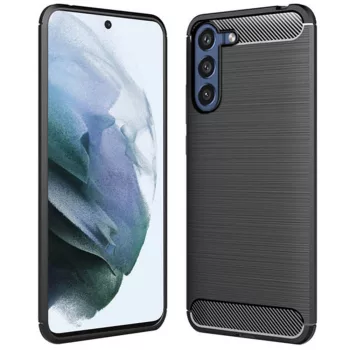   Carbon Case Flexible Samsung Galaxy S21 Plus hátlap, tok, fekete