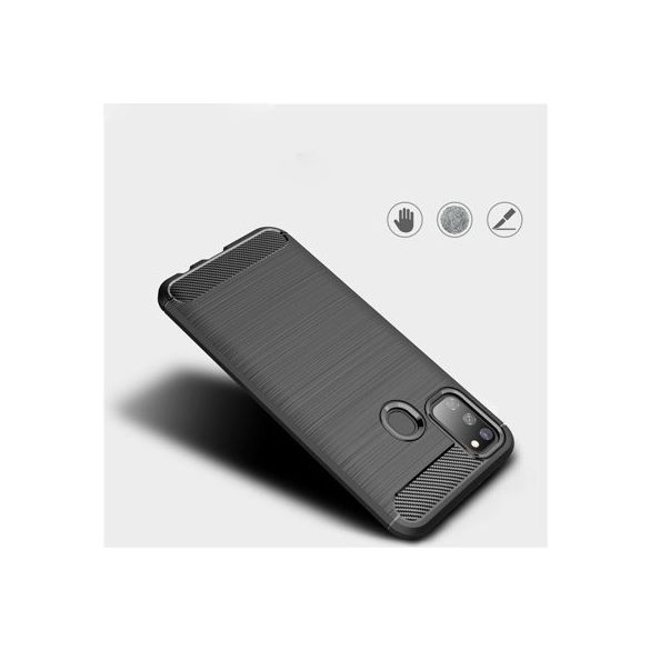Carbon Case Flexible Samsung Galaxy Note 10 hátlap, tok, fekete