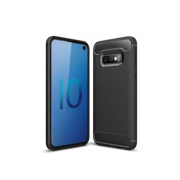 Carbon Case Flexible Samsung Galaxy S10e hátlap, tok, fekete