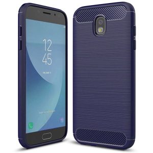 Carbon Case Flexible Samsung Galaxy J7 (2017) hátlap, tok, sötétkék