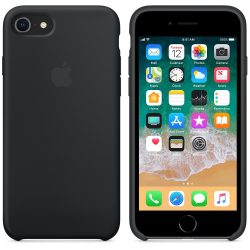   Apple gyári iPhone 7/8/SE (2020) szilikon hátlap, tok, fekete