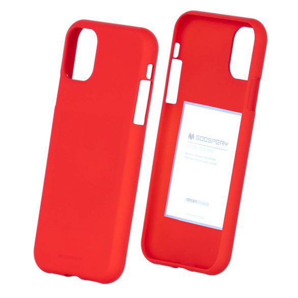 Mercury Goospery Silicone iPhone 13 hátlap, tok, piros