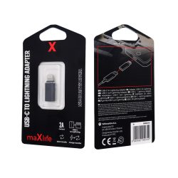 Maxlife USB-C - Lightning átalakító adapter, fekete