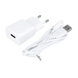   Maxlife MXTC-01 hálózati töltő adapter, gyorstöltő, 1A + iPhone lightning kábel, fehér