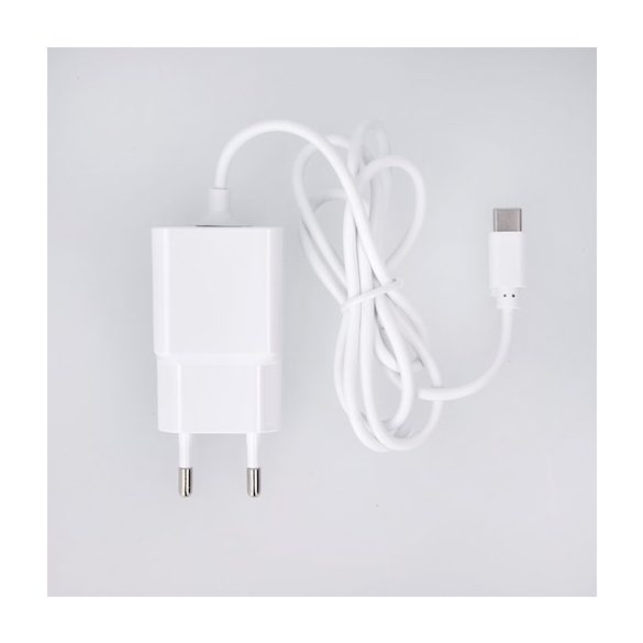 Maxlife MXTC-03 hálózati töltő adapter, gyorstöltő, 2.1A + iPhone USB-C kábel, fehér