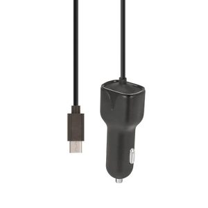 Maxlife MXCC-02 USB univerzális autós töltő, gyorstöltő 2.1A + Micro USB kábel, fekete