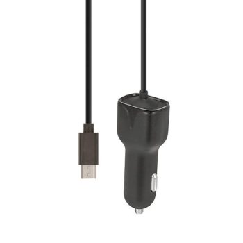   Maxlife MXCC-02 USB univerzális autós töltő, gyorstöltő 2.1A + Micro USB kábel, fekete