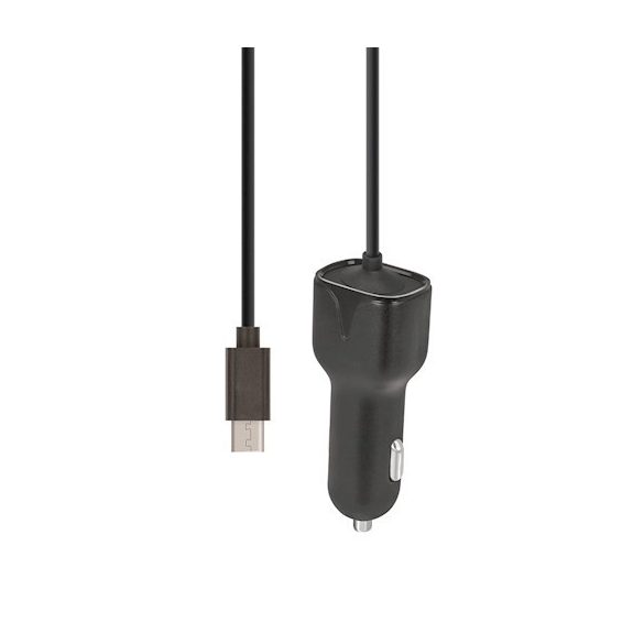 Maxlife MXCC-02 USB univerzális autós töltő, gyorstöltő 2.1A + Micro USB kábel, fekete
