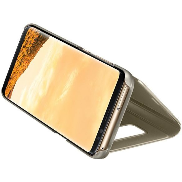 Clear View Case cover Samsung Galaxy S8 oldalra nyíló tok, arany