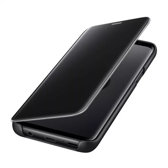 Clear View Case cover Samsung Galaxy A50/A30s/A50s oldalra nyíló tok, fekete