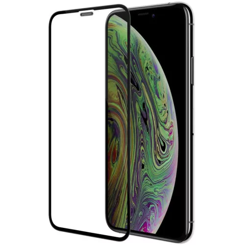 iPhone 12/12 Pro 5D Full Glue teljes kijelzős edzett üvegfólia, 9H keménységű, fekete