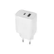 Maxlife MXTC-06 PD QC 20W, USB-A/USB-C hálózati töltő adapter, gyorstöltő, fehér