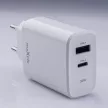Maxlife MXTC-10-30AC PD QC hálózati töltő 1x USB-C 1x USB 30W, fehér
