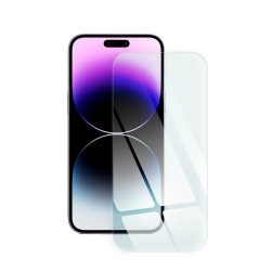   iPhone 15 Pro Max kijelzővédő edzett üvegfólia (tempered glass) 9H keménységű (nem teljes kijelzős 2.5D sík üvegfólia), átlátszó