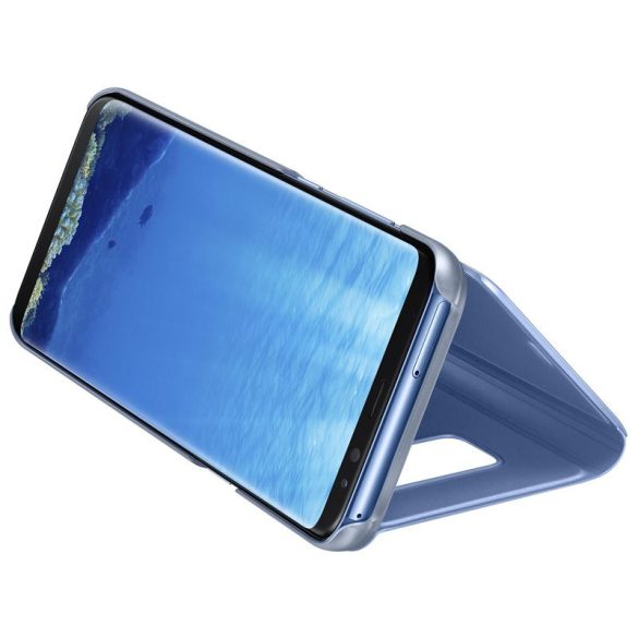 Clear View Case cover Huawei P40 Lite oldalra nyíló tok, kék