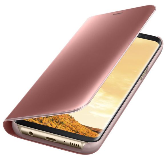 Clear View Case cover Xiaomi Mi 10 Lite oldalra nyíló tok, rózsaszín