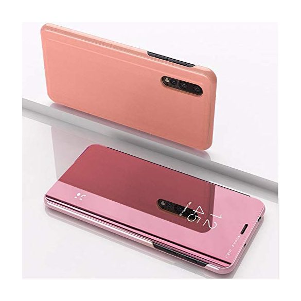 Clear View Case cover Huawei P Smart (2020) oldalra nyíló tok, rózsaszín
