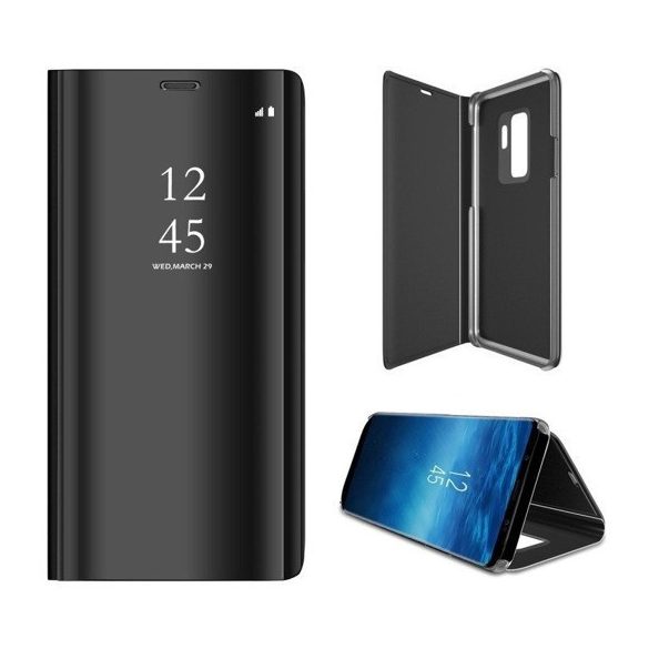 Clear View Case cover Samsung Galaxy A52 4G/5G oldalra nyíló tok, fekete