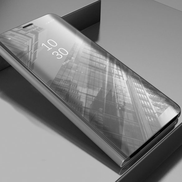 Clear View Case cover Samsung Galaxy A02s oldalra nyíló tok, ezüst
