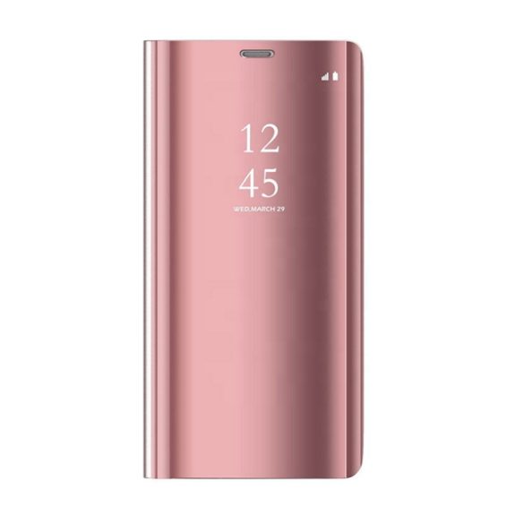 Clear View Case cover Samsung Galaxy A02s oldalra nyíló tok, rózsaszín