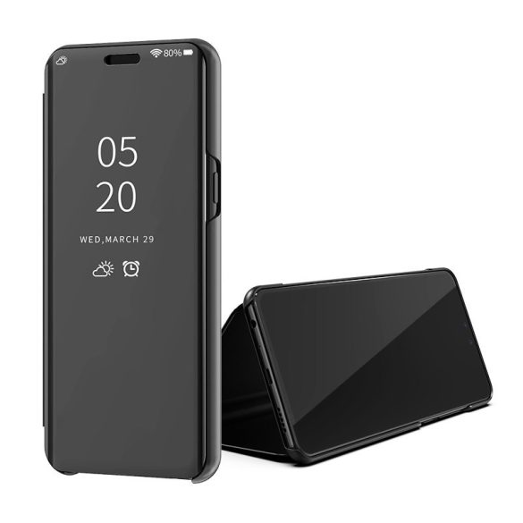 Clear View Case cover Xiaomi Redmi Note 10/Note 10S oldalra nyíló tok, fekete
