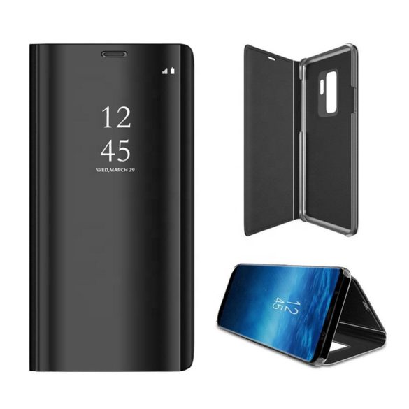 Clear View Case cover Samsung Galaxy A54 5G oldalra nyíló tok, fekete